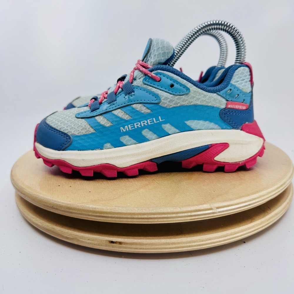 Merrell Moab Speed 2 Low WP Shoes Kids 12 Turquoise Coral Waterproof Trail girls
